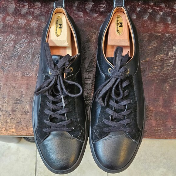 Shoe The Bear Men's Leather/Suede Sneakers, Black, Sz 12 - Picture 2 of 16